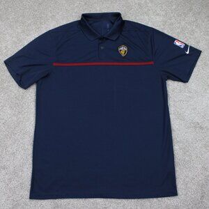 Nike Cleveland Cavaliers Polo Shirt Mens Medium Blue Dri-Fit NBA S/S Pullover
